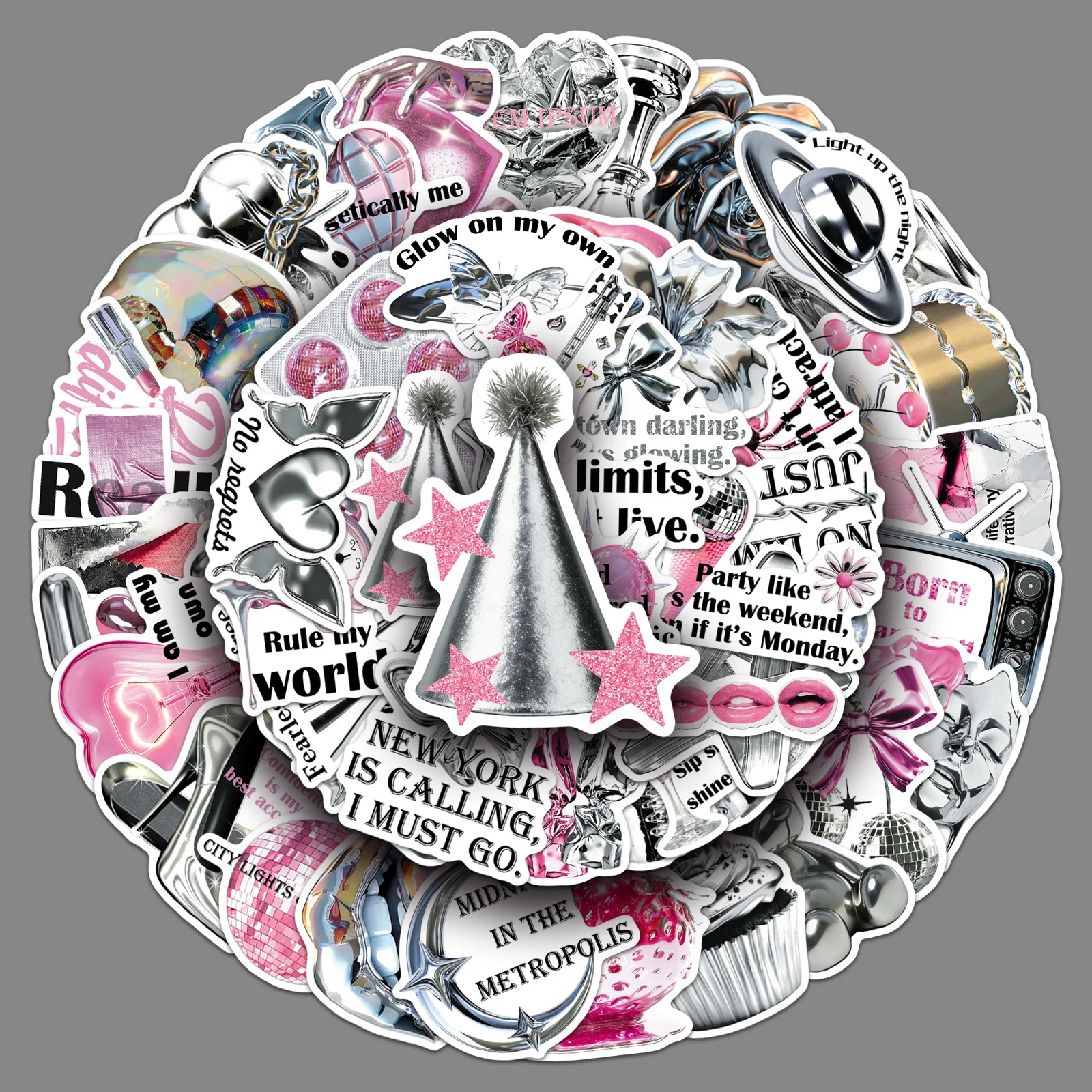 

50Pcs 2K silver cartoon graffiti Sticker DIY Decoratiophone Luggage Laptop Guitar Bike Skateboard fridgeKid Toy waterpro sticker