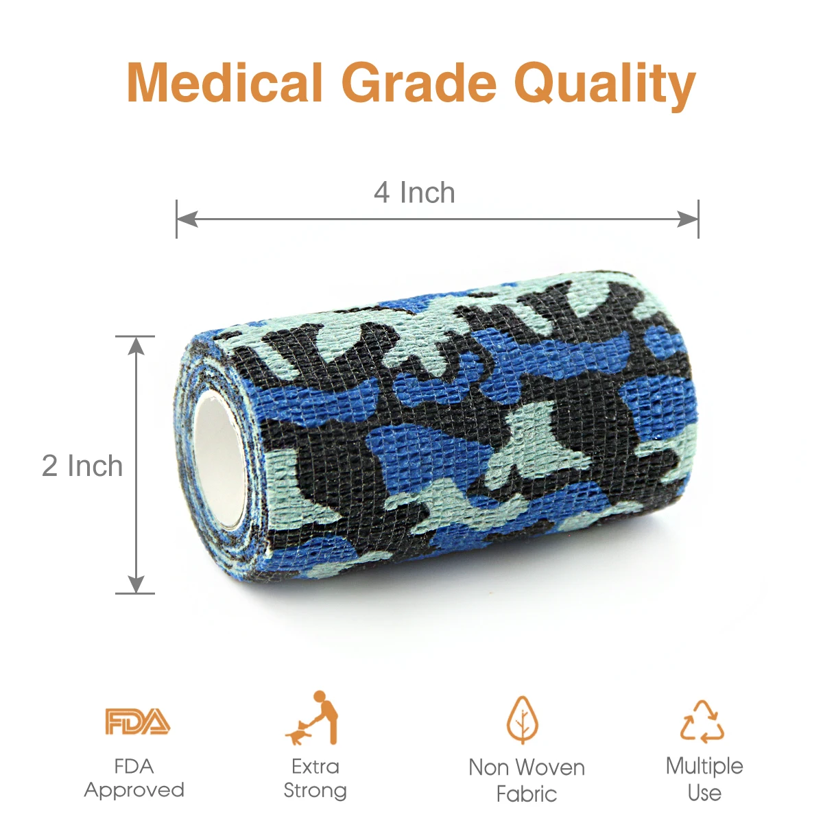 2.5/5/7.5/10cm*4.8m 6 Roll Colorful Non Woven Elastic Self Adhesive Sports Bandage Cohesive Bandage for  Fixing Finger Wrist Leg