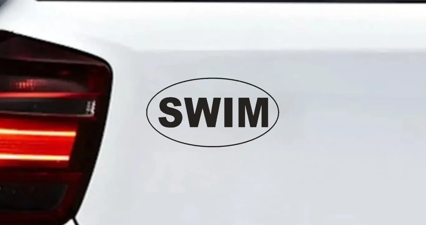 Swim Car Window Stickers Laptop Car Windows Waterproof Truck Decal DIY Creative Fashion Decor