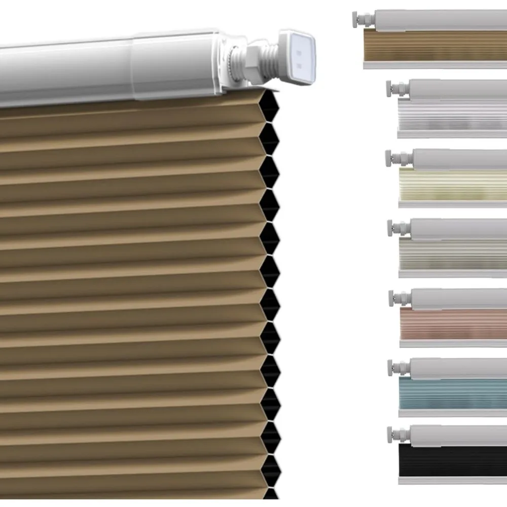 لا الحفر تعتيم ظلال التوتر الستائر الخلوية اللاسلكية للنوافذ الداخلية لا الحفر لا أدوات نافذة الستائر ظلال سحب