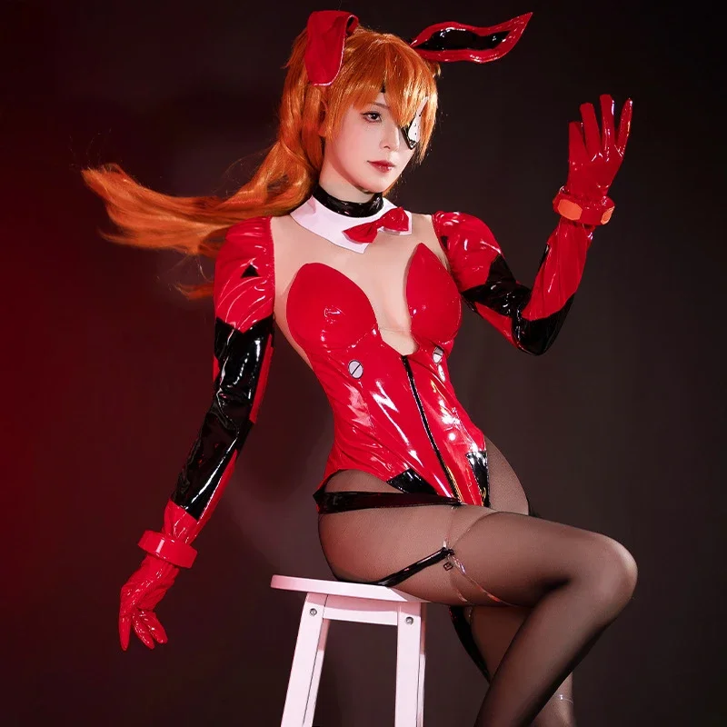 Asuka Cosplay Costumes Game EVA Uniform Red Jumpsuits Role Play Outfit Halloween Carnival Party Suit For Women