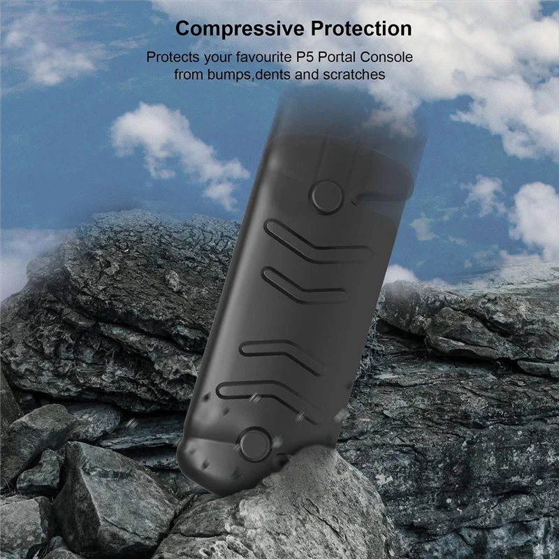 

Y22A-For PS5 Portal Handheld TPU Covered Case With Foldable Stand PS5 Game Handheld Slamproof Protective Case,Black Easy To Use