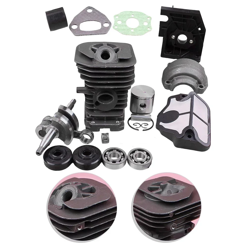 Bore Cylinder Piston Crankshaft Kit Fit For Chainsaw 136 137 141 142, 38mm Chainsaw Engine Motor Spare Parts Accessories