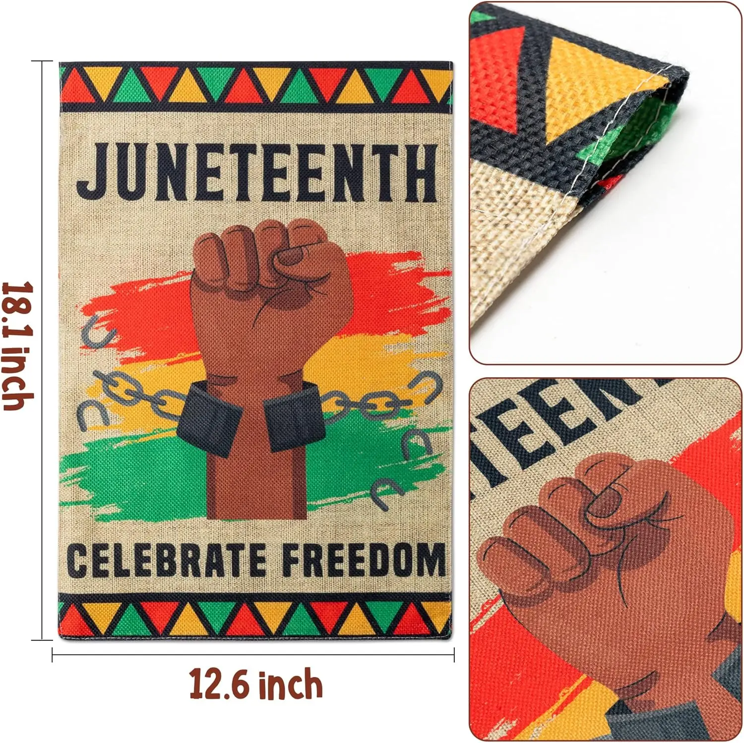 WATINC Juneteenth Garden Flag Burlap June 19th African American Emancipation Independence Day Vertical Double Sided Celebrate Fr