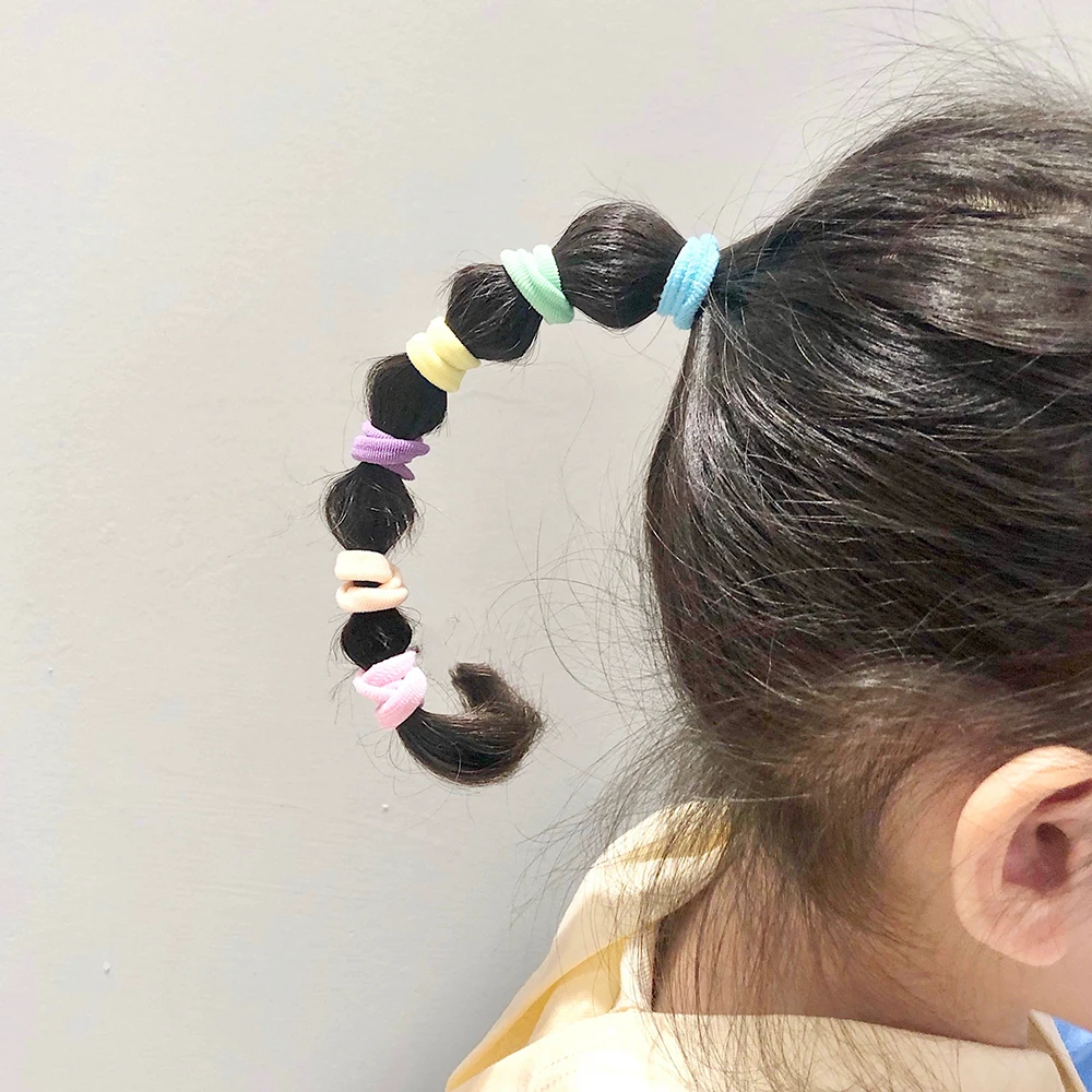 Bandas elásticas para el pelo de 3cm para niña, accesorios coloridos para el cabello de nailon, set de 50/100 Uds.