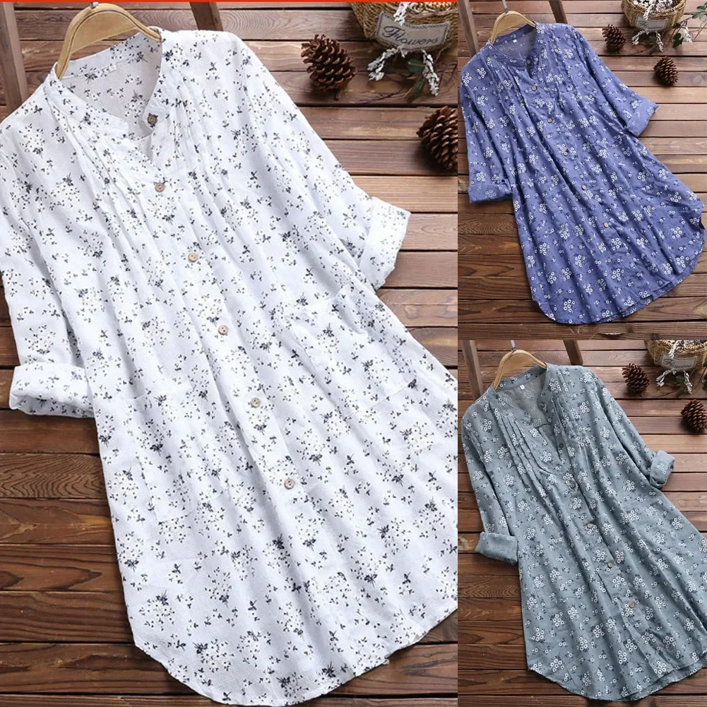 Women Loose Long Sleeve Tunic Tops Casual Blouses M-3XL Shirt Summer Elegant Blouse Streetwear Fashion New