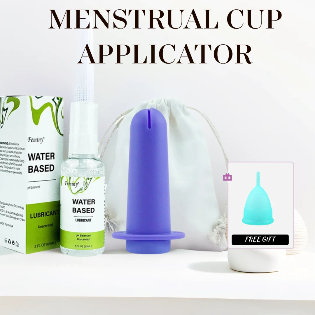 Menstrual Cup Applicator For Menstrual Bowl Easy Insertion With Lubricant, Reusable Period Cup Applicator Set Copa Menstrual