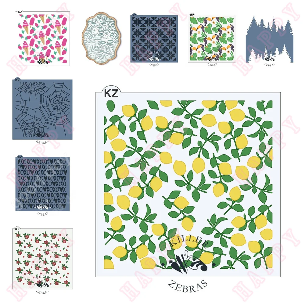 

Sweet Plastic Stencils Summer Lemon Branch and Toucan Diary Scrapbook Album Decoration Craft Engraving Making Embossing Template