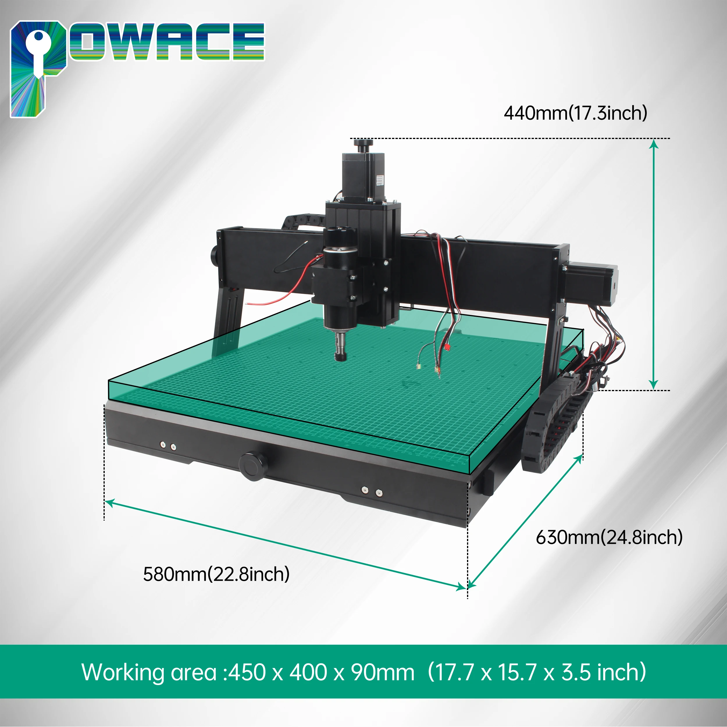 500W Spindle 3 Axis 4540 Plus CNC Router Milling Laser Engraving Cutter Machine For Woodworking Metal MGN12H/15H Square Linear