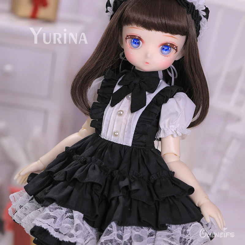 Yurina BJD Anime Puppe 1/4 Harz Spielzeug mit Tannenzapfen Körper Figur Rot Schwarz Lolita Stil Schwestern Puppen Überraschung Geschenk für Mädchen