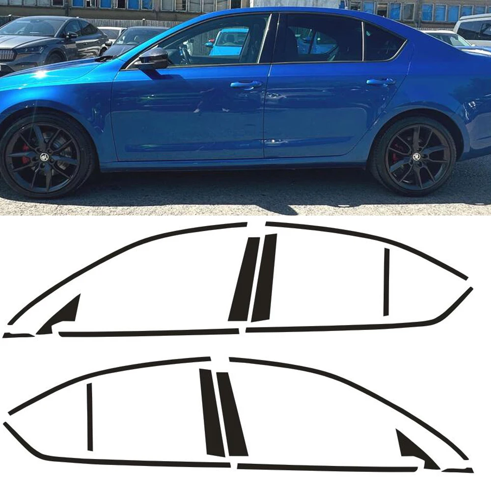 Exterior Window Trim Chrome Delete Protective Film For Skoda Octavia 2015-2019 Glossy/Matte Black Sticker