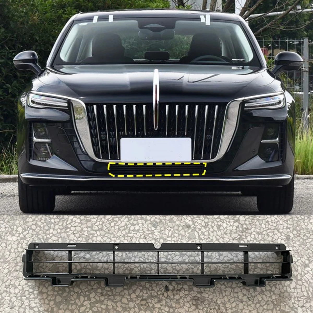 

Bottom Grill For Hongqi H5 23-25 Front bumper bottom grille Mask net Radiator body Kit Car Accessories
