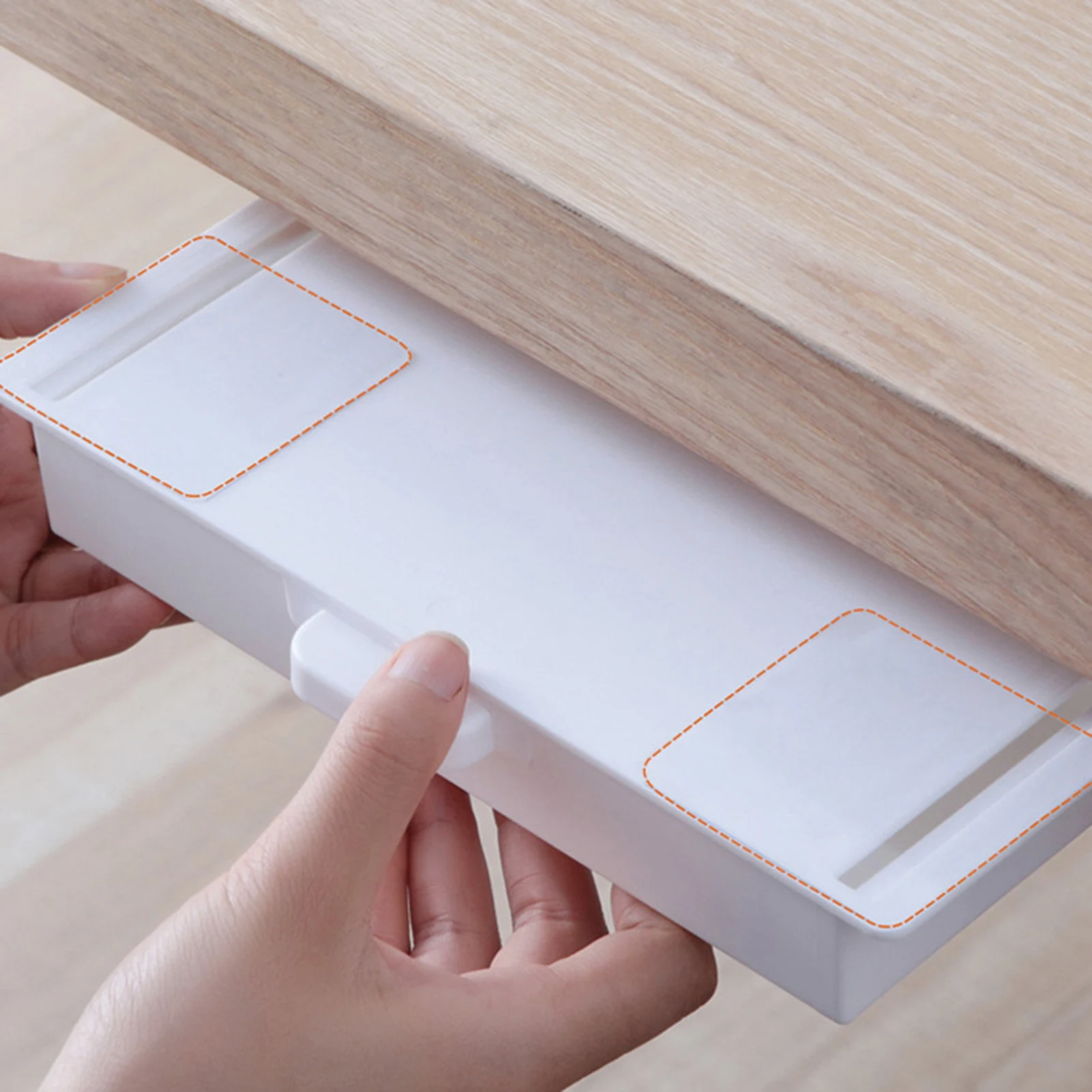 Drawer Storage Box Under Table Hidden Self-Adhesive Drawer Type Storage Cabinet Office Desk Organizing Large Capacity Drawer