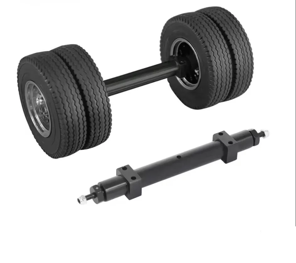 

Metal Unpowered Rear Axle 120mm140mm for 1/14 Tamiya RC Trailer Truck DIY Modification Upgrade Parts