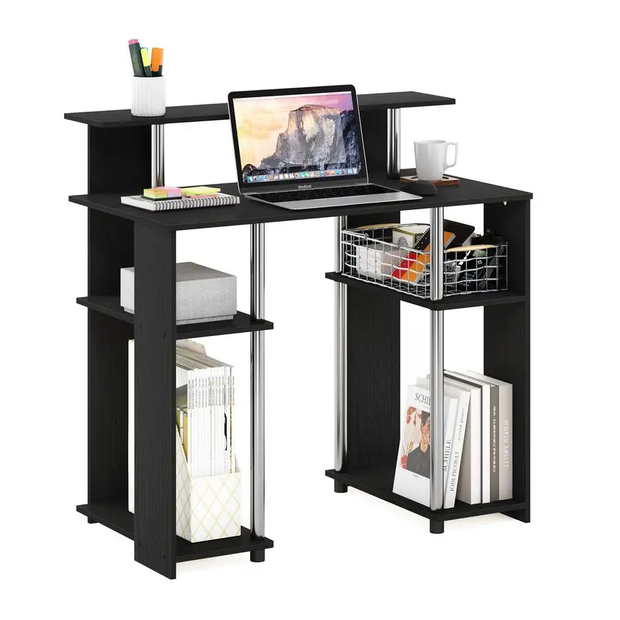 

Jaya Simple Design Computer Writing Desk, Americano Stainless Steel, 20.3 D x 35.6W x 35.7 H inches.