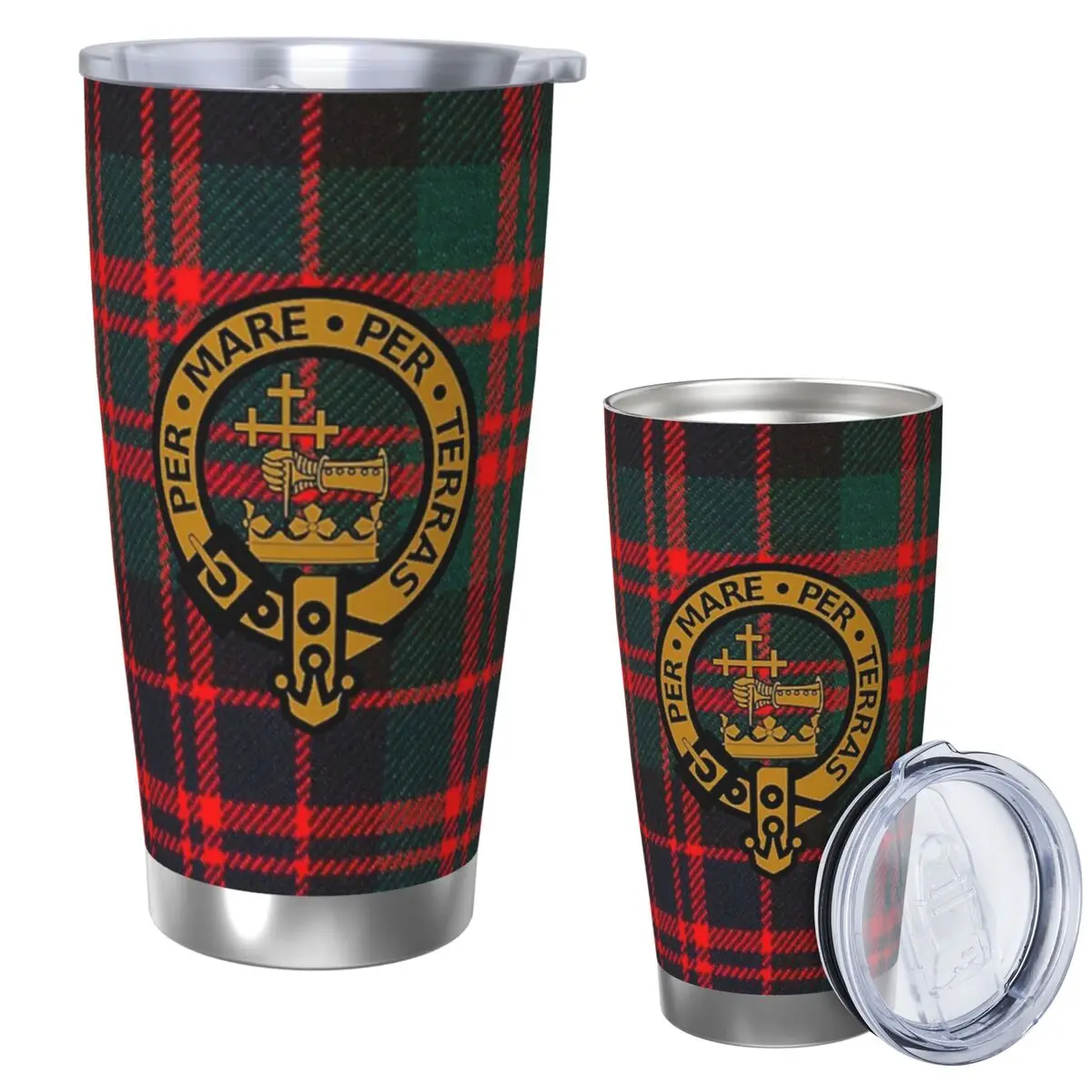 

Современный тартан MacDonald Clan с гербом MacDonald Clan, стакан из нержавеющей стали, кружки с вакуумной изоляцией, термохолодная бутылка