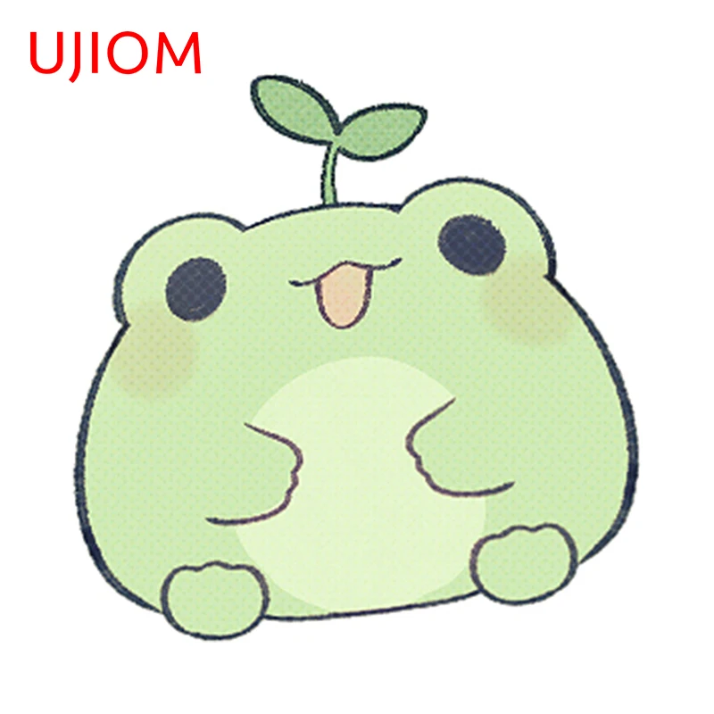 UJIOM 13cm X 13cm Grass Round Frog Amusing Wall Stickers Personality Children Room Decal Cute Tile Kitchen Home Decoration