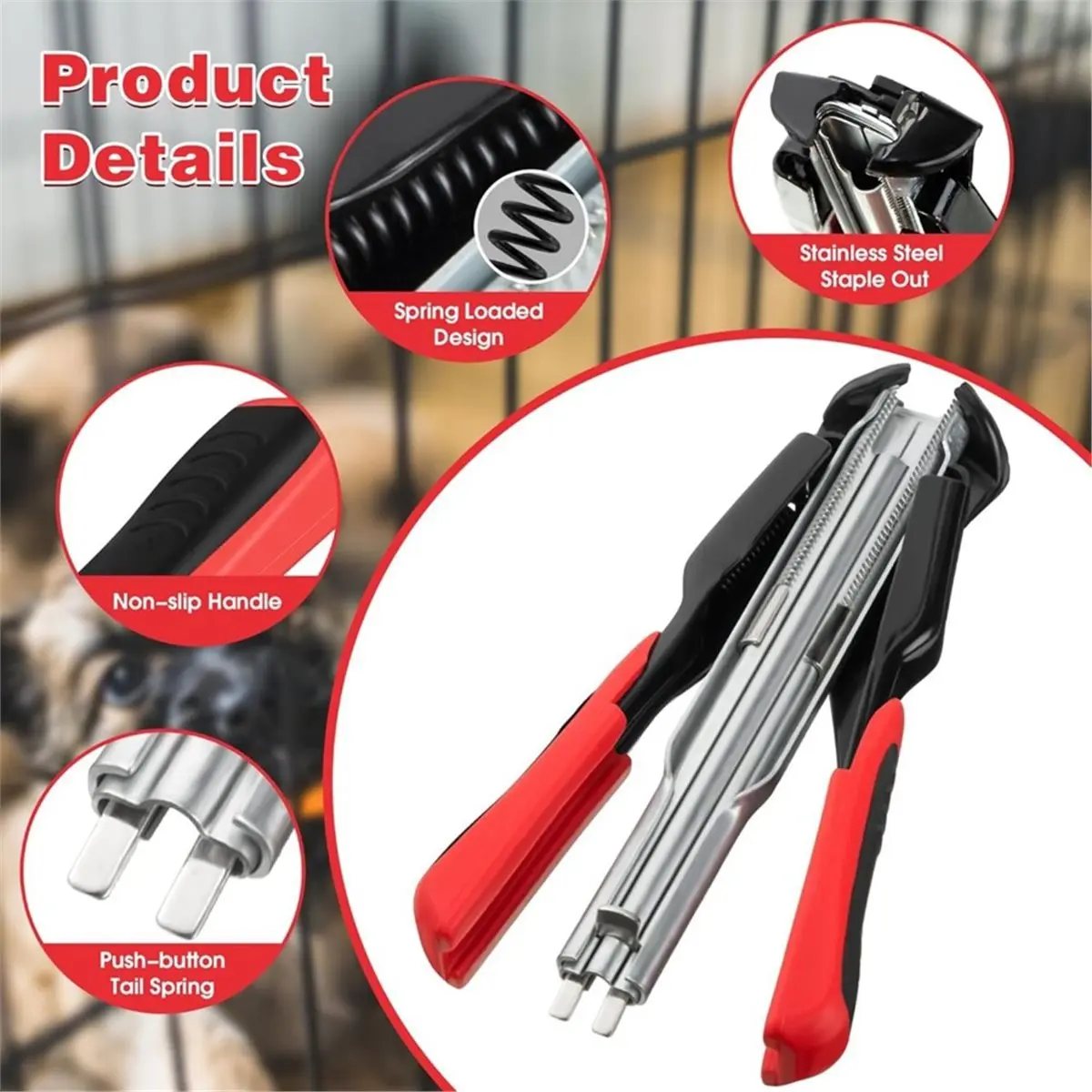 update. Hog Ring Pliers Kit, 2500 C Clips 3/4'' Hog Ring Nails, C-Type Cage Securing Clamps for Cages, Fencing, Upholstery. view 5