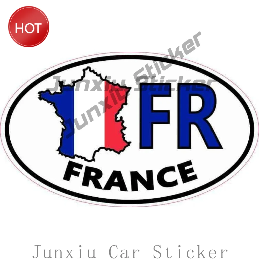 Oval FR France Flag Map Vinyl Sticker For Car Body And Laptop Destination Theme Decal For Travelers And Souvenir Collectors