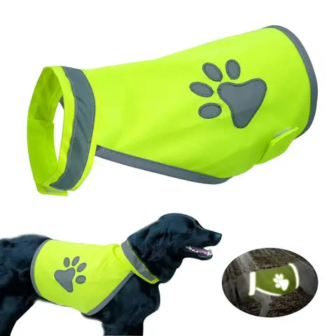 Gilet di sicurezza riflettente per cani Giacca fluorescente ad alta visibilità per animali domestici Giacca per cani Forniture per animali domestici all'aperto