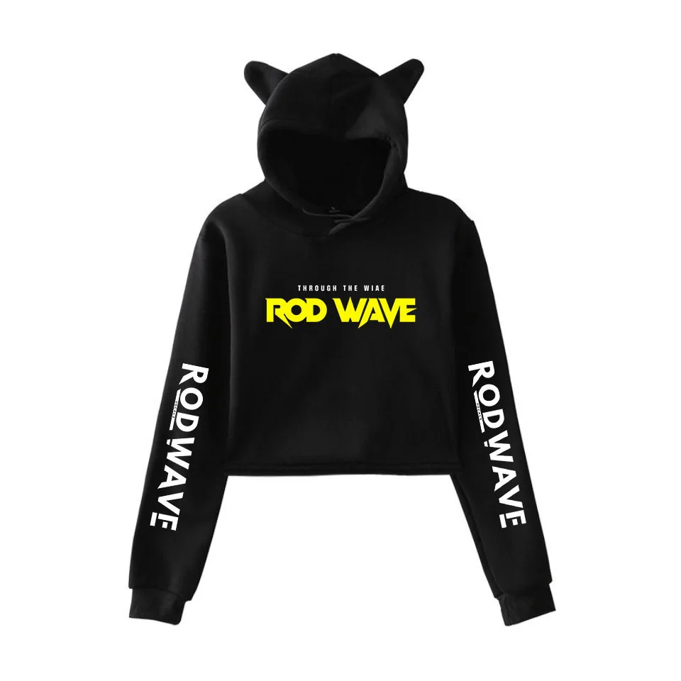 

Rapper Rod Wave Crop Top Hoodie Women Harajuku Cropped Sweatshirt Streetwear Hip Hop Long Sleeves Pullover Tops Sudaderas Mujer