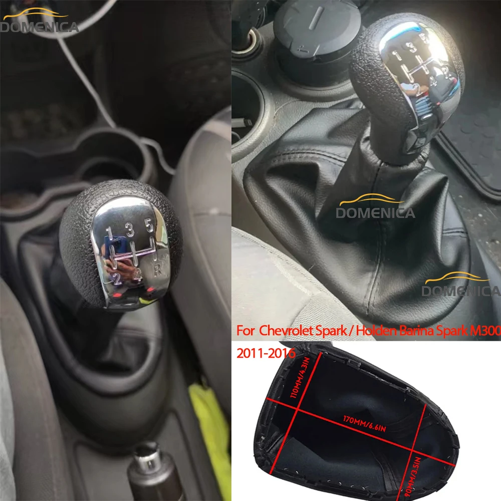 Car 5 Speed Manual Gear Shift Knob For Chevrolet Matiz Spark M300 2011 2012 2013 2014 2015 2016 Leather Boot Cover