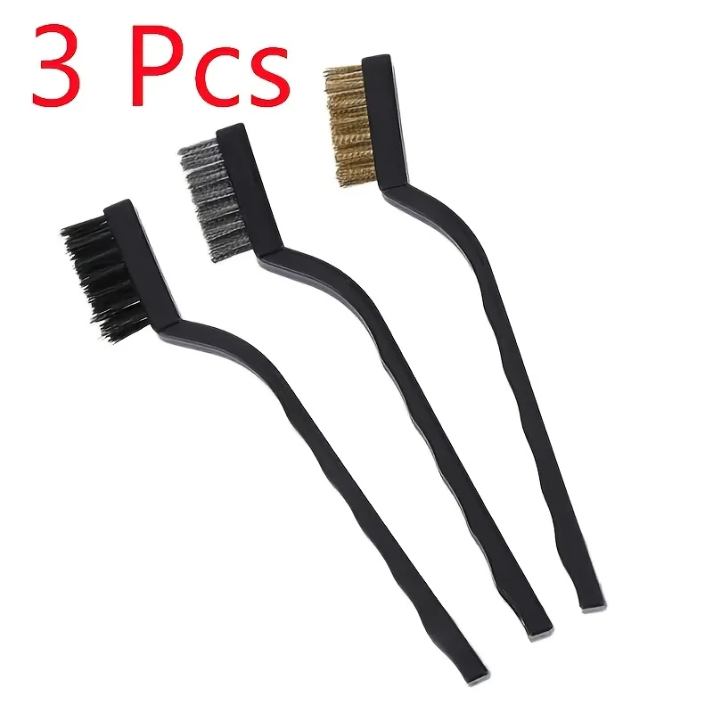 

3pcs Professional Wire Brush Set - Ideal for Cleaning, Welding, Deslagging, And Rust Removal - Includes, And Nylon Brushes