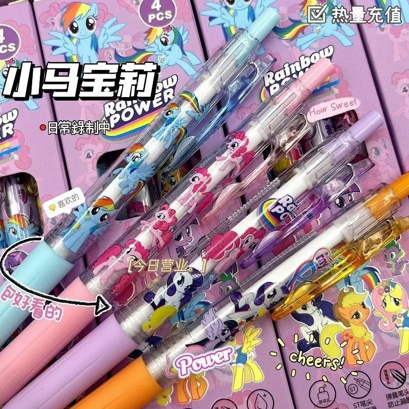 My Little Pony Transparent Quick-Dry Click Pen 0.5mm Student Black Cute Cartoon Gel Pen School Supplies Back-to-School Gift
