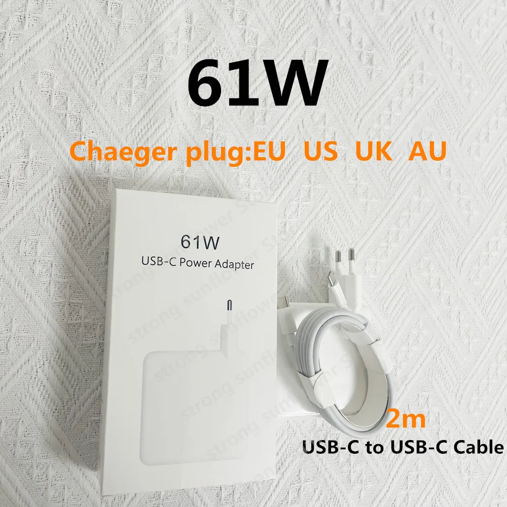 61w USB-C portátil portátil carregador adaptador de alimentação com tipo c cabo de carregamento para macbook pro 13 liberação 2016-2020 a1706 a1708 a215