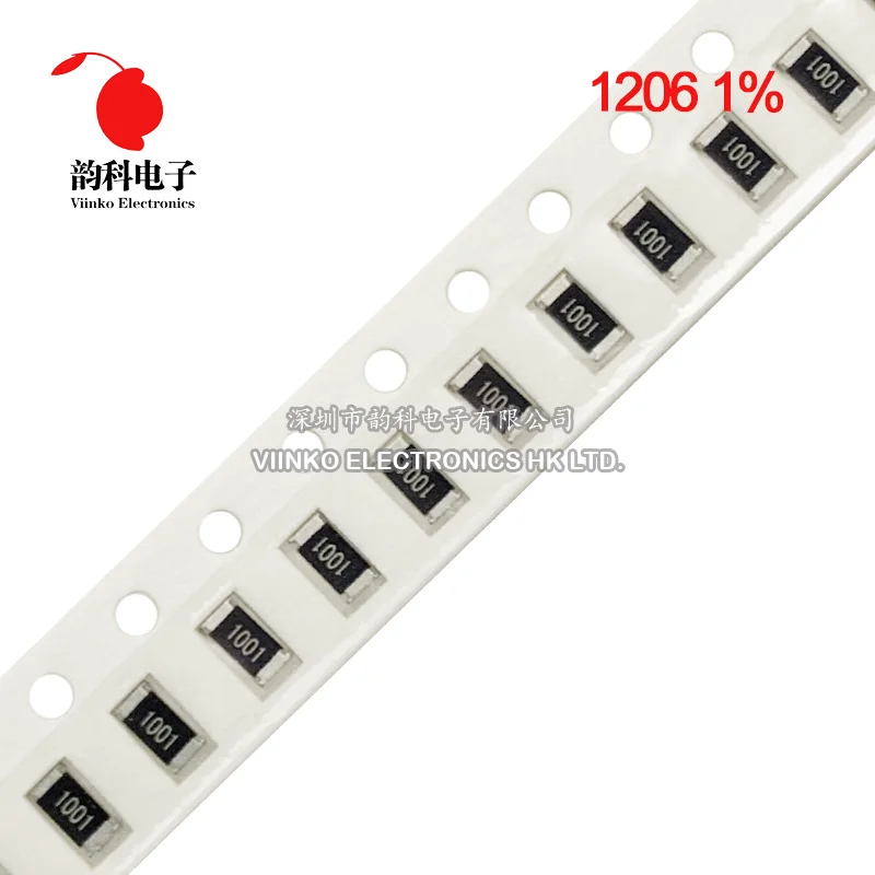 100szt 1206 1% rezystor SMD 1/4W 1.4 2.05 12.4 21 24.9 28 34 40.2 49.9 105 140 210 249 280 422 442 499 649 806 887 976 ohm