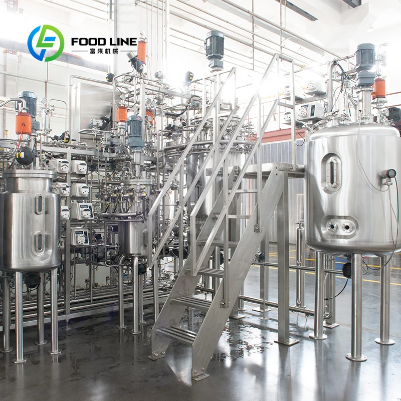 Customized size Stainless steel double-layer fermenter for biotech microbial production, controlled motor pump