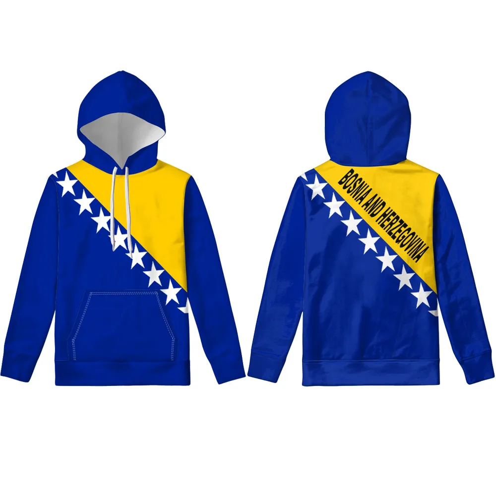 Bosnia And Herzegovina Youth Zipper Hoodie Diy Free Custom Name Number Photo Sweatshirt Bosnian Bih Flag Croatian Clothes