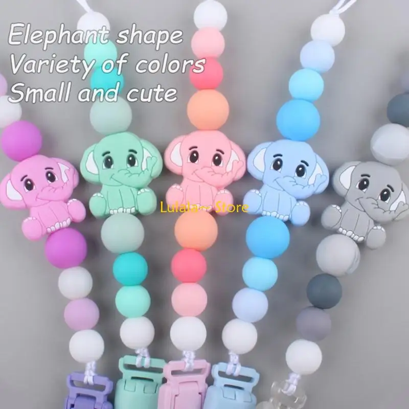 Y4QA Animal Silicone Pacifier Clip for Babies Girls Boys Infant Teething Soother Toy Cartoon Pacifier Chain Holder
