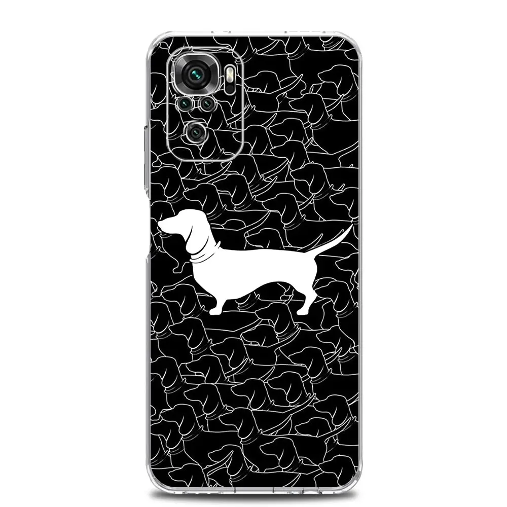 Phone Case For Xiaomi Redmi Note 13 12 5G 9S 9 8 10 11 Pro Plus 4G 9T 13C 12C 10C 9C 9A 7 Clear Cover Dachshund Sausage Dog