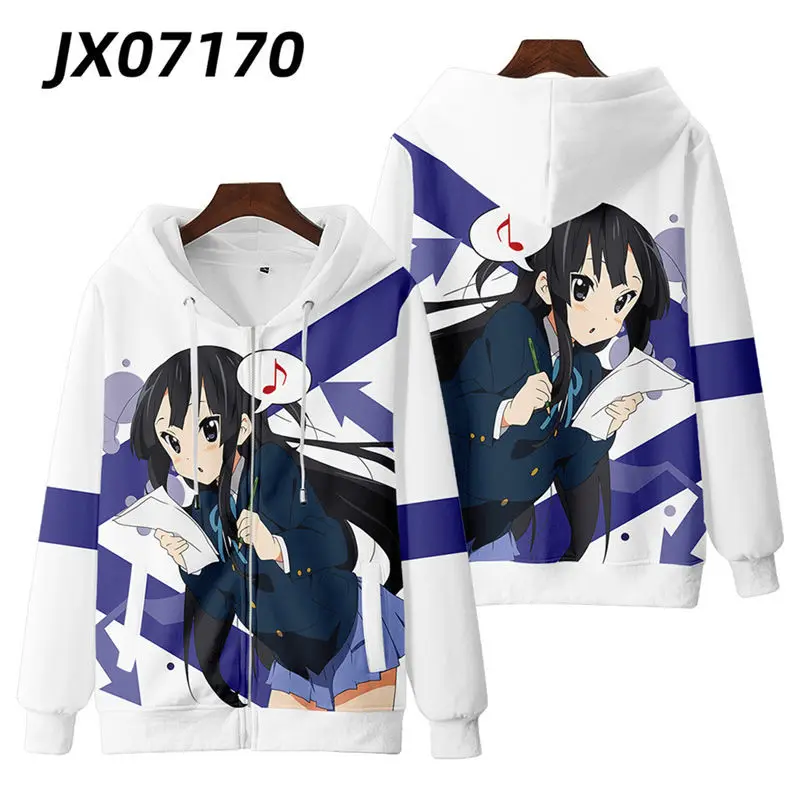 Anime K-ON K ON 3D Print Zip Up Women/Men Hoodie Sweatshirt Akiyama Mio Hirasawa Yui Cosplay Zipper Hooded Jacket Outerwear