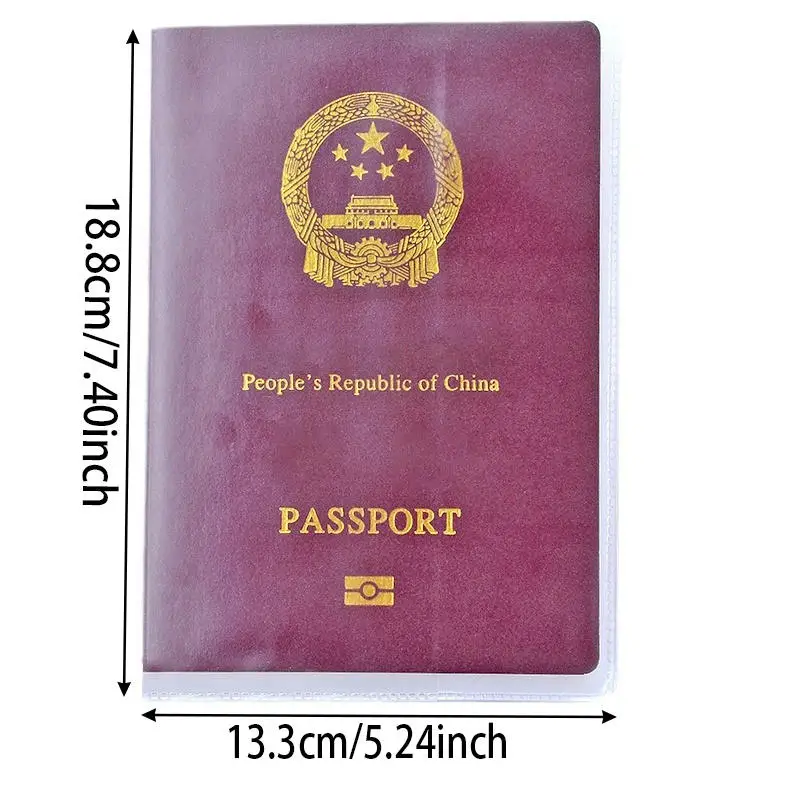 6/18 قطعة حقيبة غطاء جواز السفر جواز السفر واقية شفافة متجمد نمط المتاحة مع فتحة للبطاقات جواز السفر كم