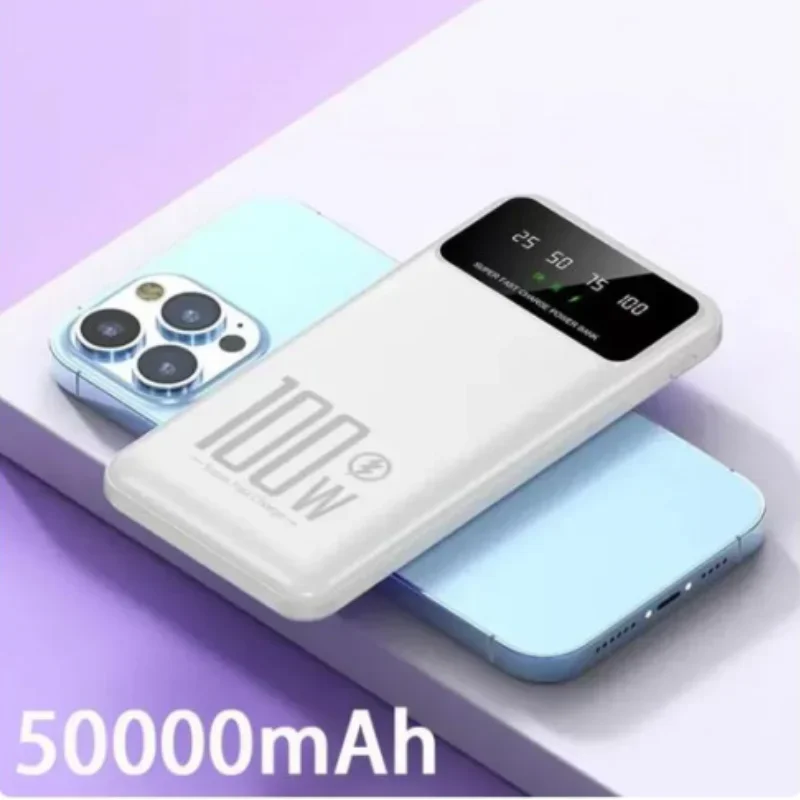 

50000mAh Power Bank 100W Super Fast Charging Portable External Battery Charger For Iphone 14 13 Samsung Huawei Poverbank