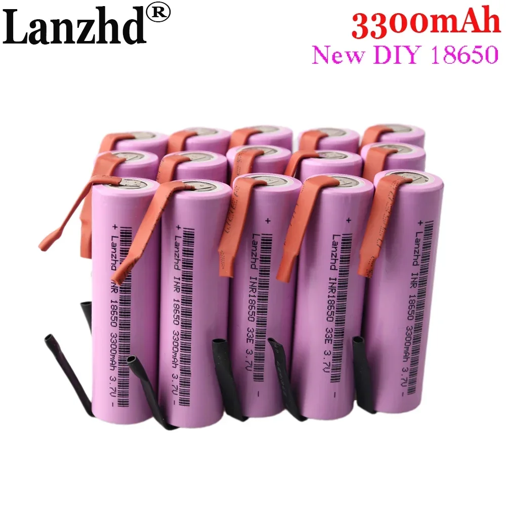 36pcs NEW 3.7V Diy Battery 18650 Lithium Li Ion 3300mAh 17A Batteries For 48V Battery pack welding Scooter Battery