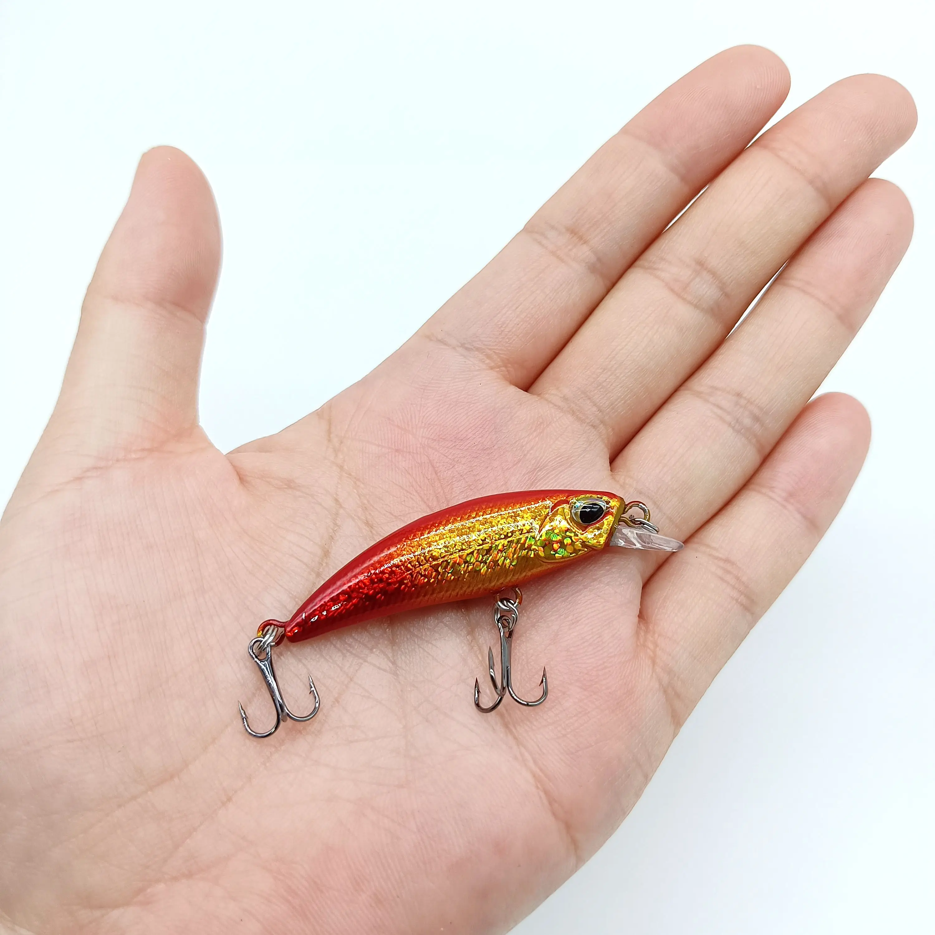DUODUOYU 1PCS Mini Sinking Minnow Angeln Lockt 3g/55mm Künstliche Kunststoff Harten Köder Wobbler Angeln Tackle – Detail 7