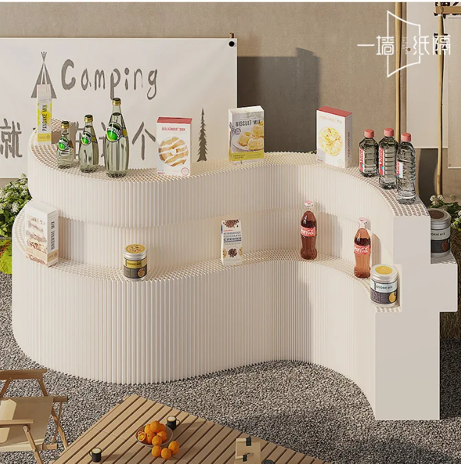 

Paper Booth Display Stand Storage Display Cabinet Creative Window Shelf Multifunctional Display Cargo Rack Figure Sample