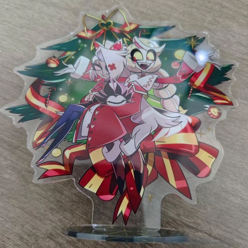 Hell Inn Anime Peripherals Christmas Vaggie Figure Chaggie Acrylic Stand Vagatha Standing Plate Collectible Desk Ornaments Toys