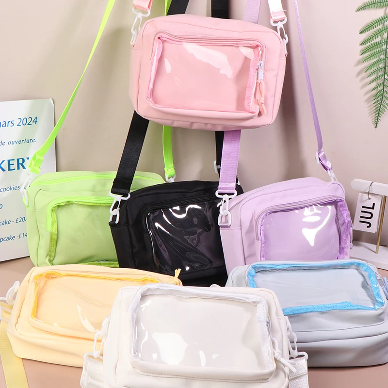 

Small Itabag Girls Candy Color Transparent Clear Cotton Doll Bag Phone Bag Shoulder Bag Girls Crossbody Bags