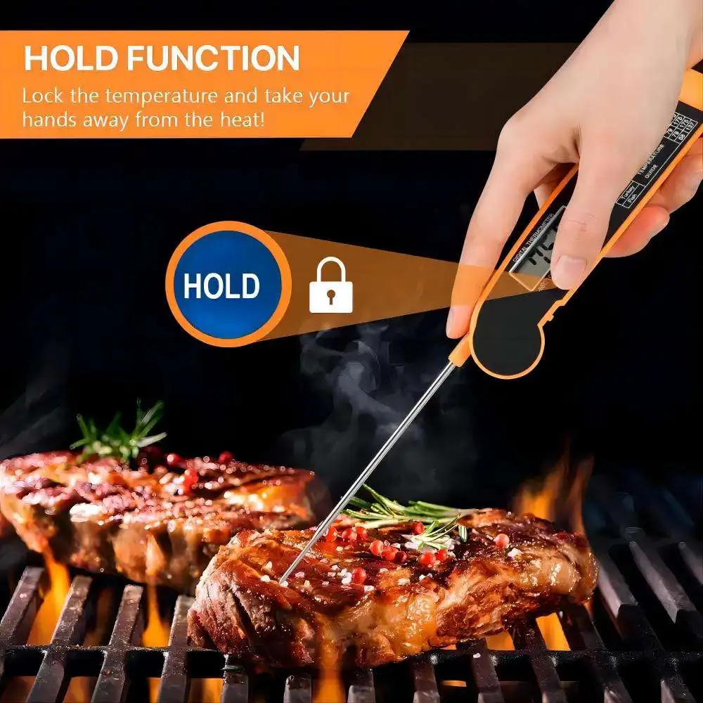 

Digital Meat Thermometer Kitchen BBQ Grill Thermometer with Alarm Stainless Steel Probe for Smoker Kitchen Food Meat Thermometer