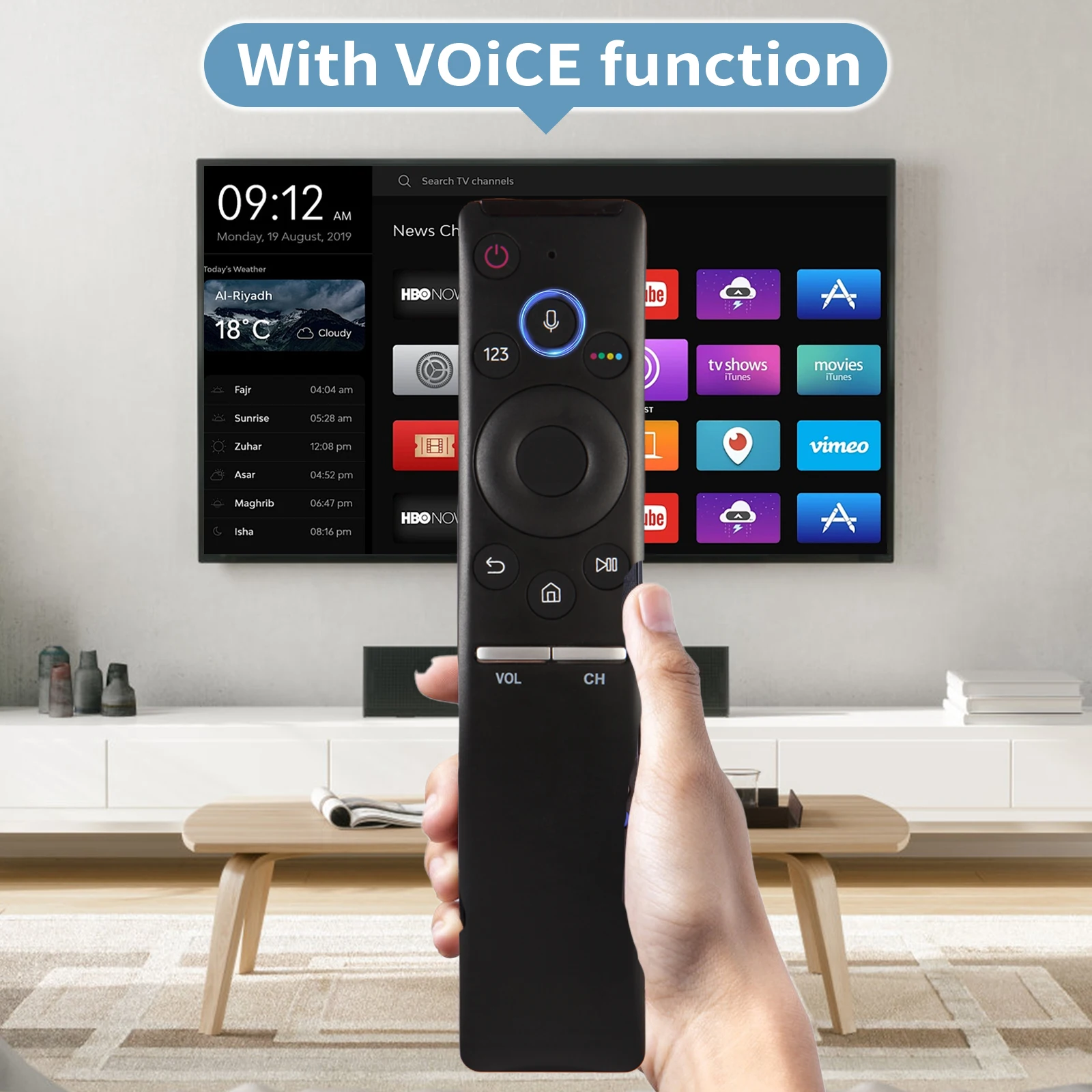 Voice Remote Control For Samsung TV BN59-01265A BN59-01275A BN59-01241A BN59-01242A BN59-01292A UN40MU6300 UN55MU8000 UN49MU7500