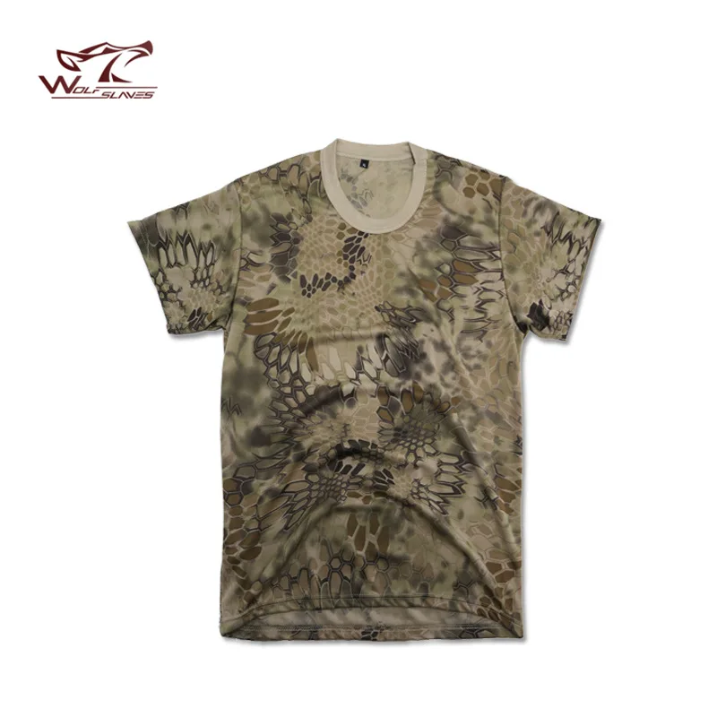 Tactical Combat Shirt for Men Multicam Black Tops Military Shirts Quick Dry Kryptek Typhon T-Shirt Tee Hunting Clothes