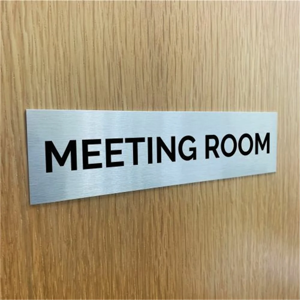 Silver Aluminium Office Department Names Sign 200mm X 75mm Self Adhesive Office Business Buliding Plaque for Different Deparment