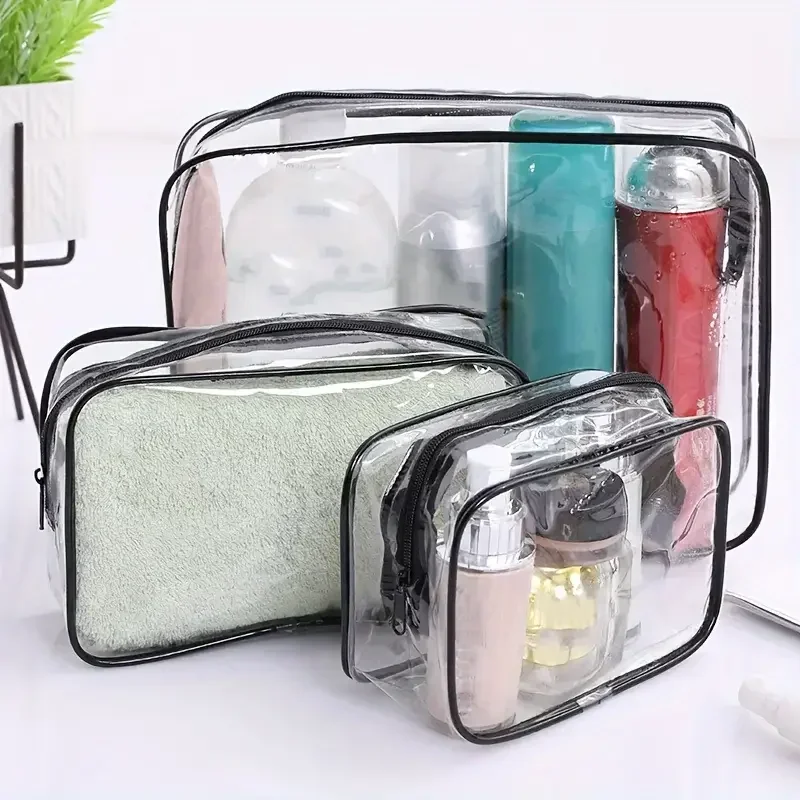 1/3pcs Transparent PVC Storage Bags Travel Organizer Clear Makeup Bag Beautician Cosmetic Bag Beauty Case Toiletry Bag Wash Bags