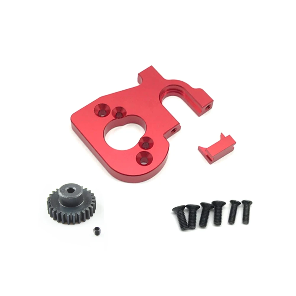 RC Car Motor Mount Holder with Motor Gear for 144001 124019 124018 RC Spare Parts Upgrade Accessories,Red