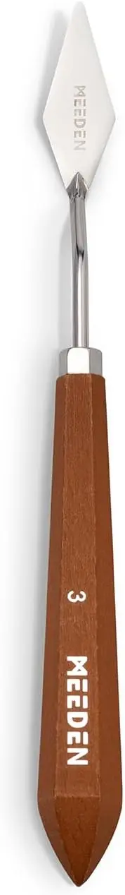8.46" Flexible Stainless Steel Palette Knife #3 with Wooden Handle for Canvas, DIY Crafts