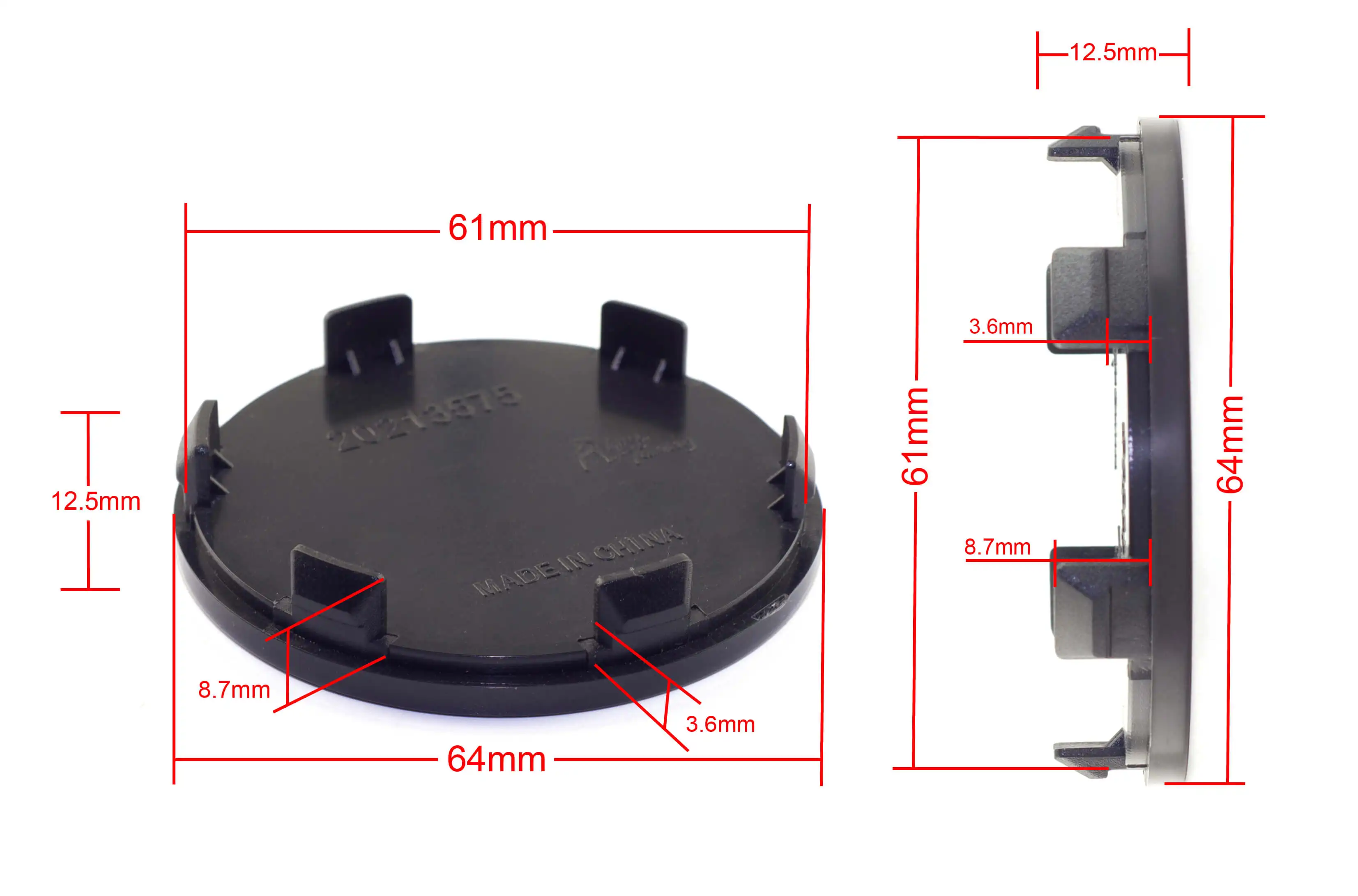 RhinoTuning 2/4PCS OD 64mm/2.52" ID 61mm/2.4" Center Cap For RE130 JL01 PFM1 PF03 PF07 PF01EVO #13204650 #13214660 #13204650 ABS 2